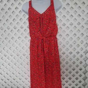 Sienna Sky Red Floral Maxi Dress Large